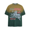 T-shirt imprimé château dégradé femme