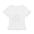 Short Sleeve T-Shirt Checkered Patchwork Slim Fit Cropped Top