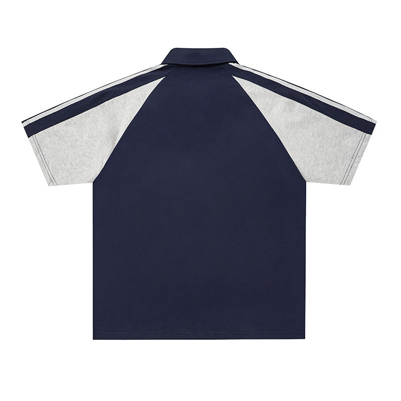 Knight badge embroidered short sleeved shirt