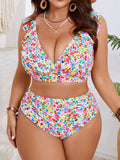 Floral covered one-piece swimsuit