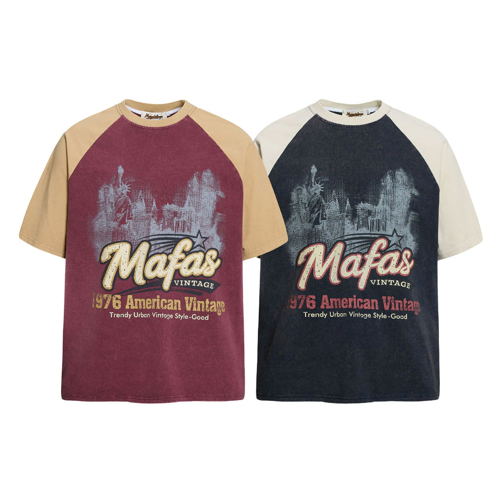 T-shirt silhouette ville mafas vintage femme
