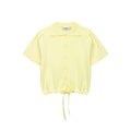Simple bow knit short sleeved top