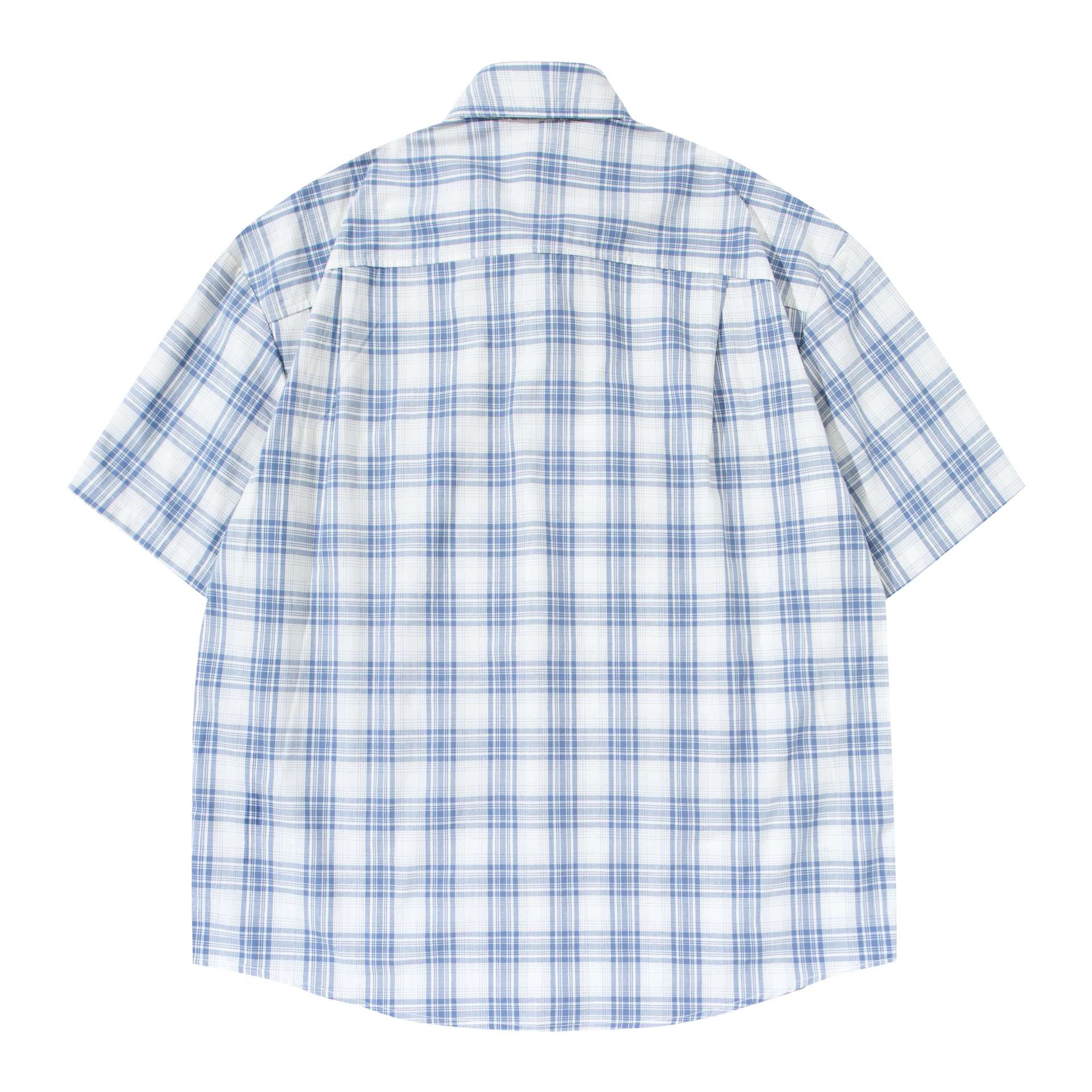Double pocket plaid shirt T-shirt