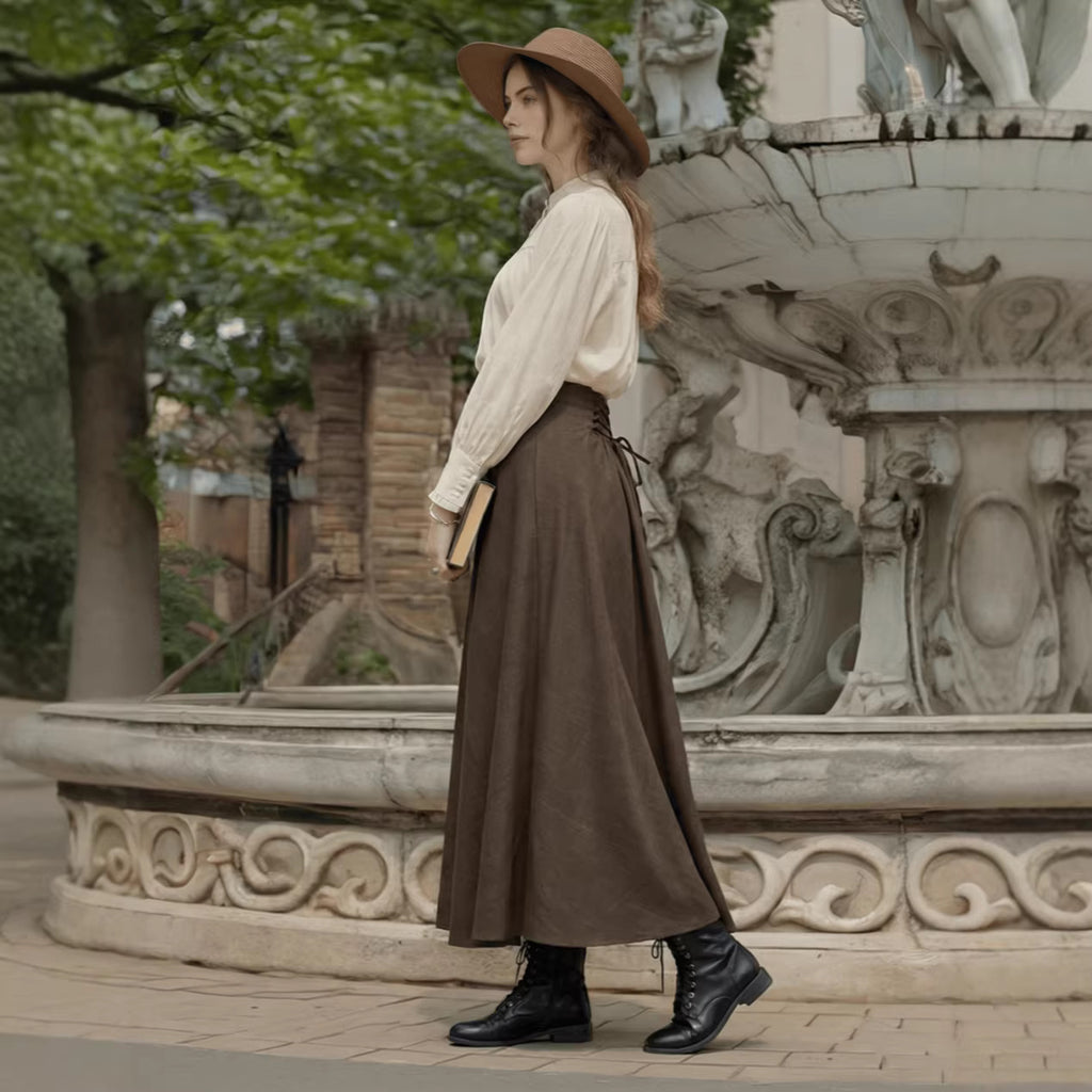 High waisted A-line slimming skirt
