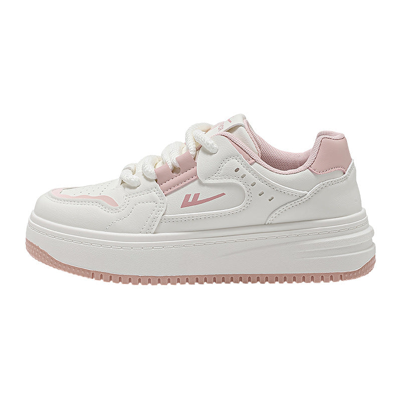 Color blocked breathable women's thick soled shoes for warmth