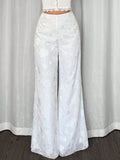 Pantalon large taille haute femme tendance