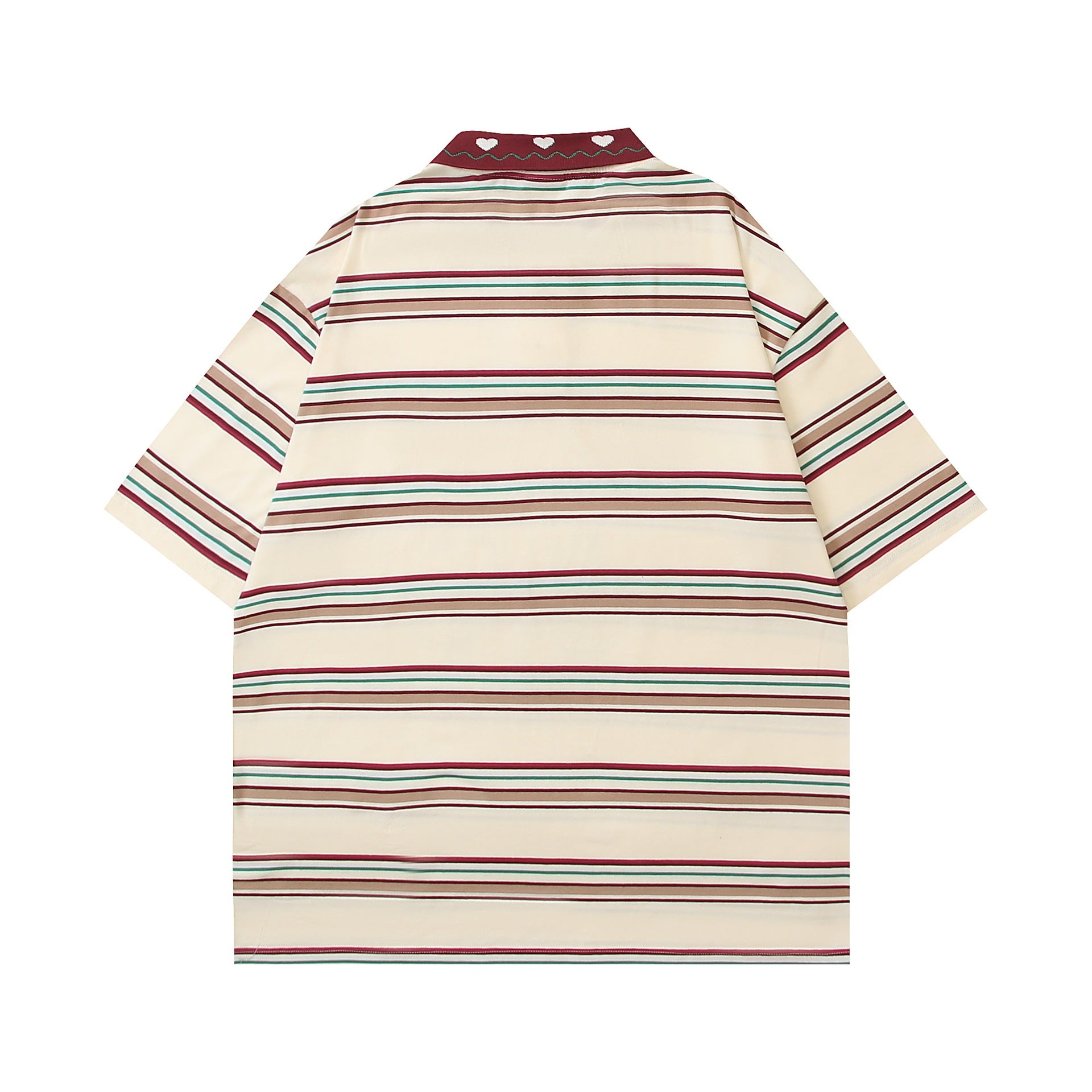 Striped children's printed short sleeved shirt