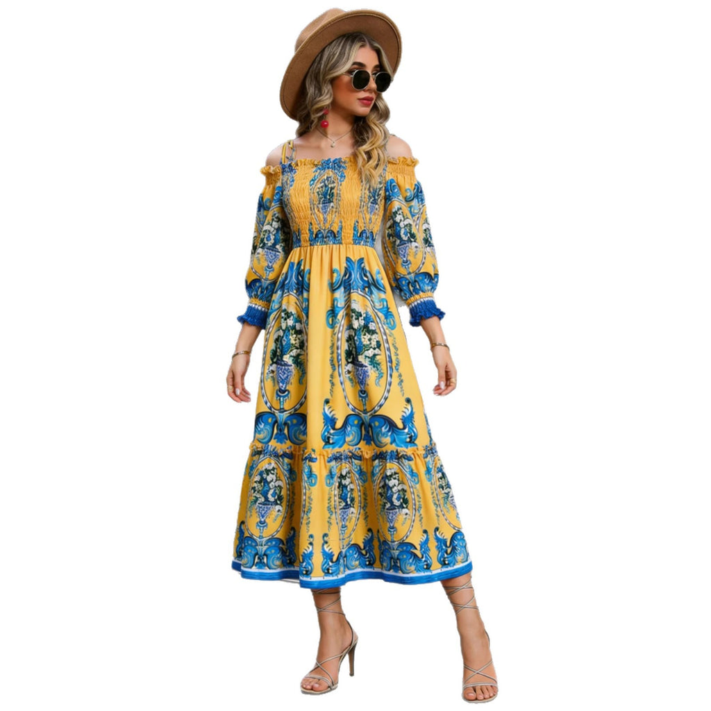 Off shoulder long sleeved dress