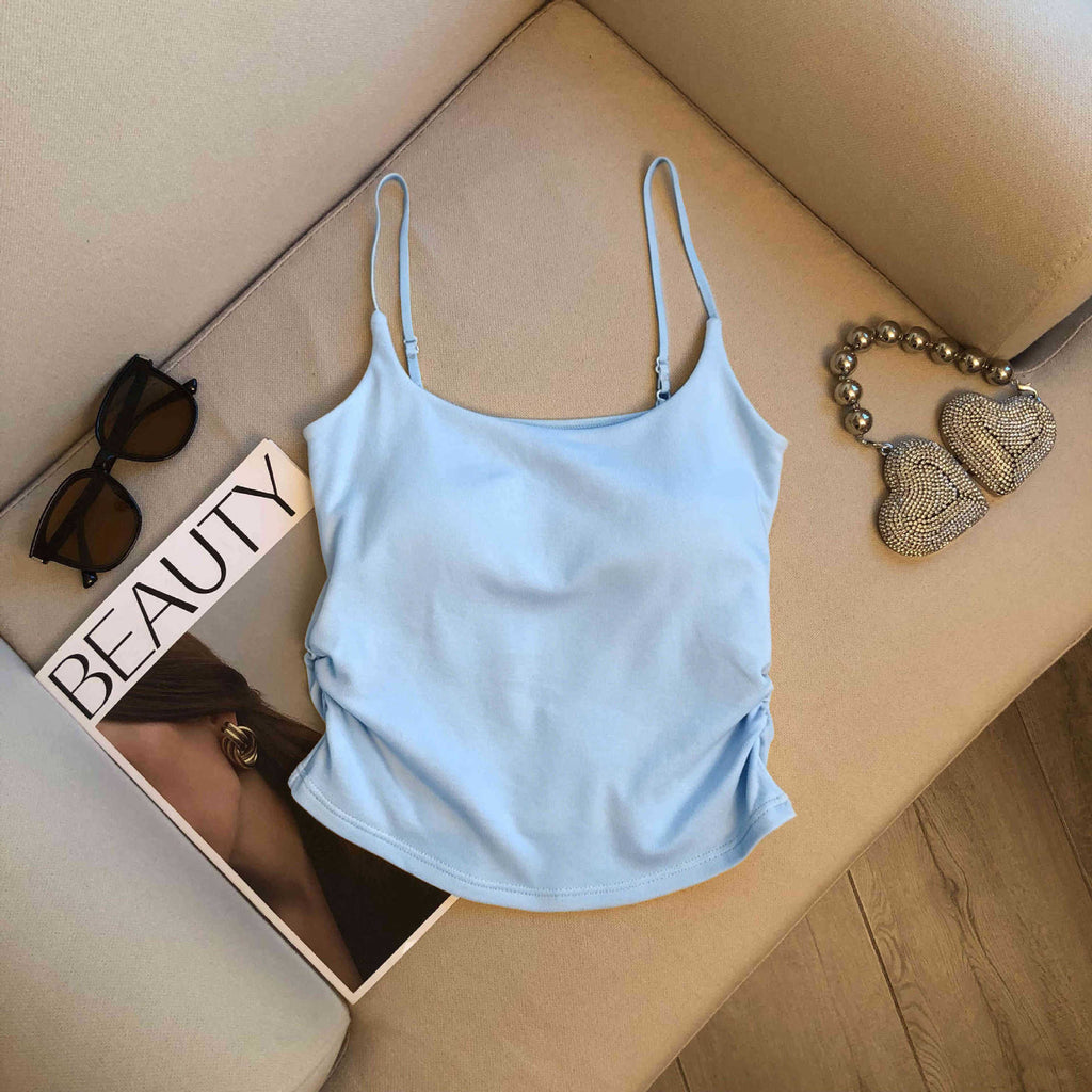 Vest with Padded Brapicy Girl Strap Top