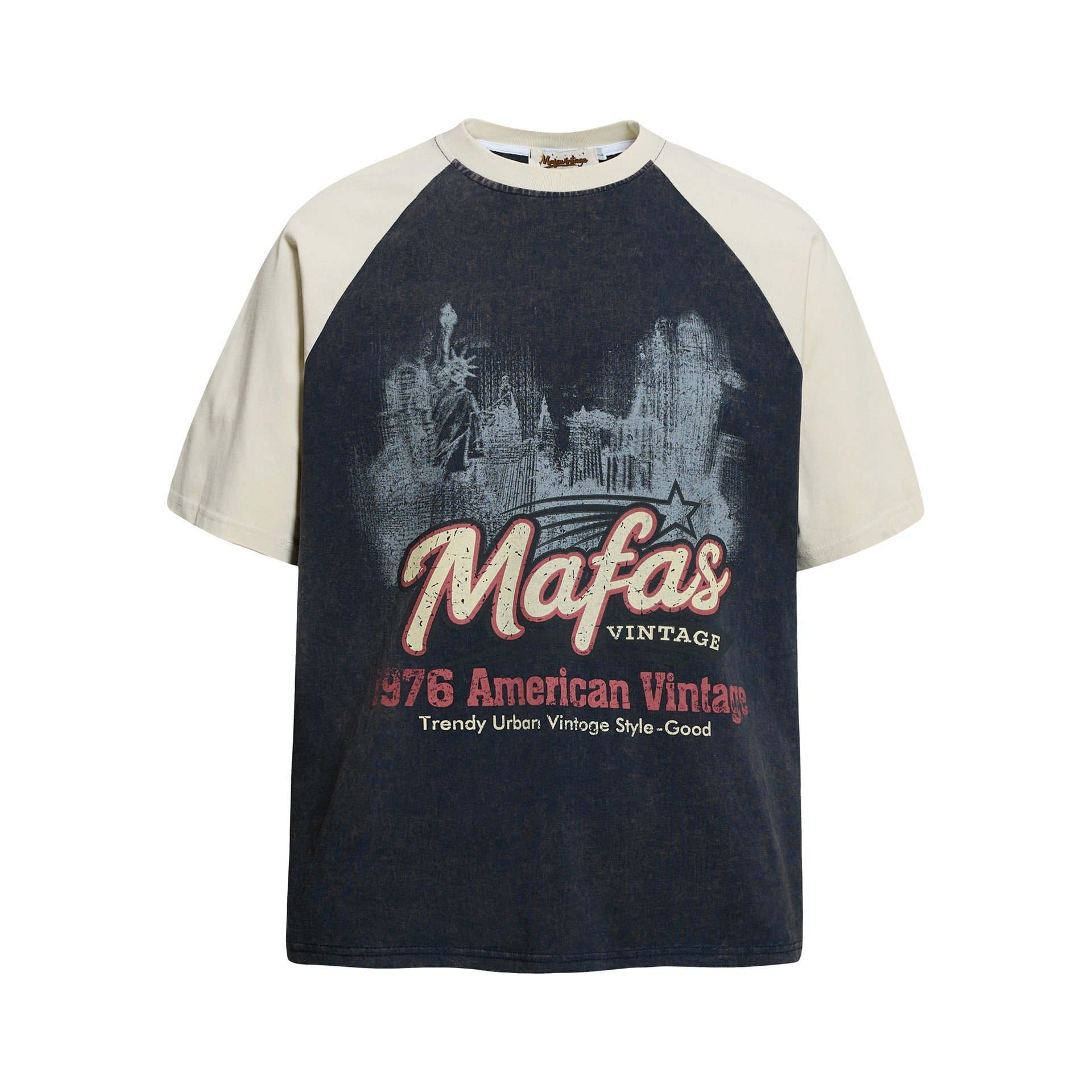 T-shirt silhouette ville mafas vintage femme