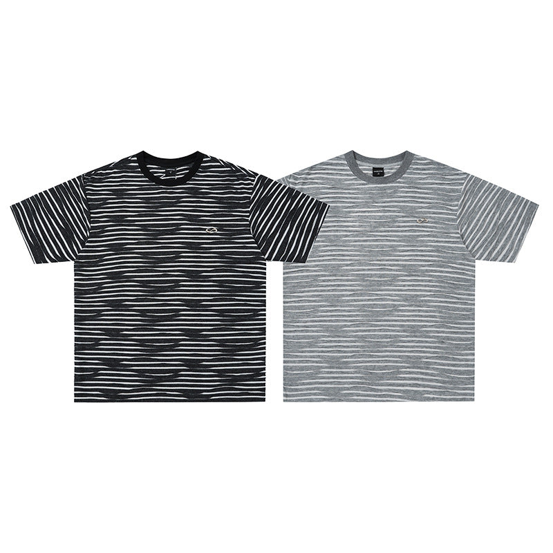 Ripple striped short sleeved shirt