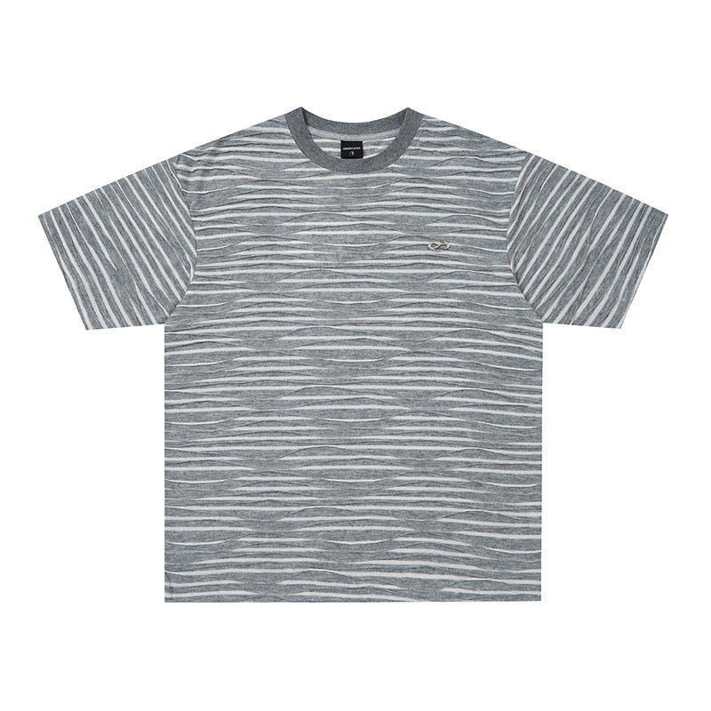 Ripple striped short sleeved shirt