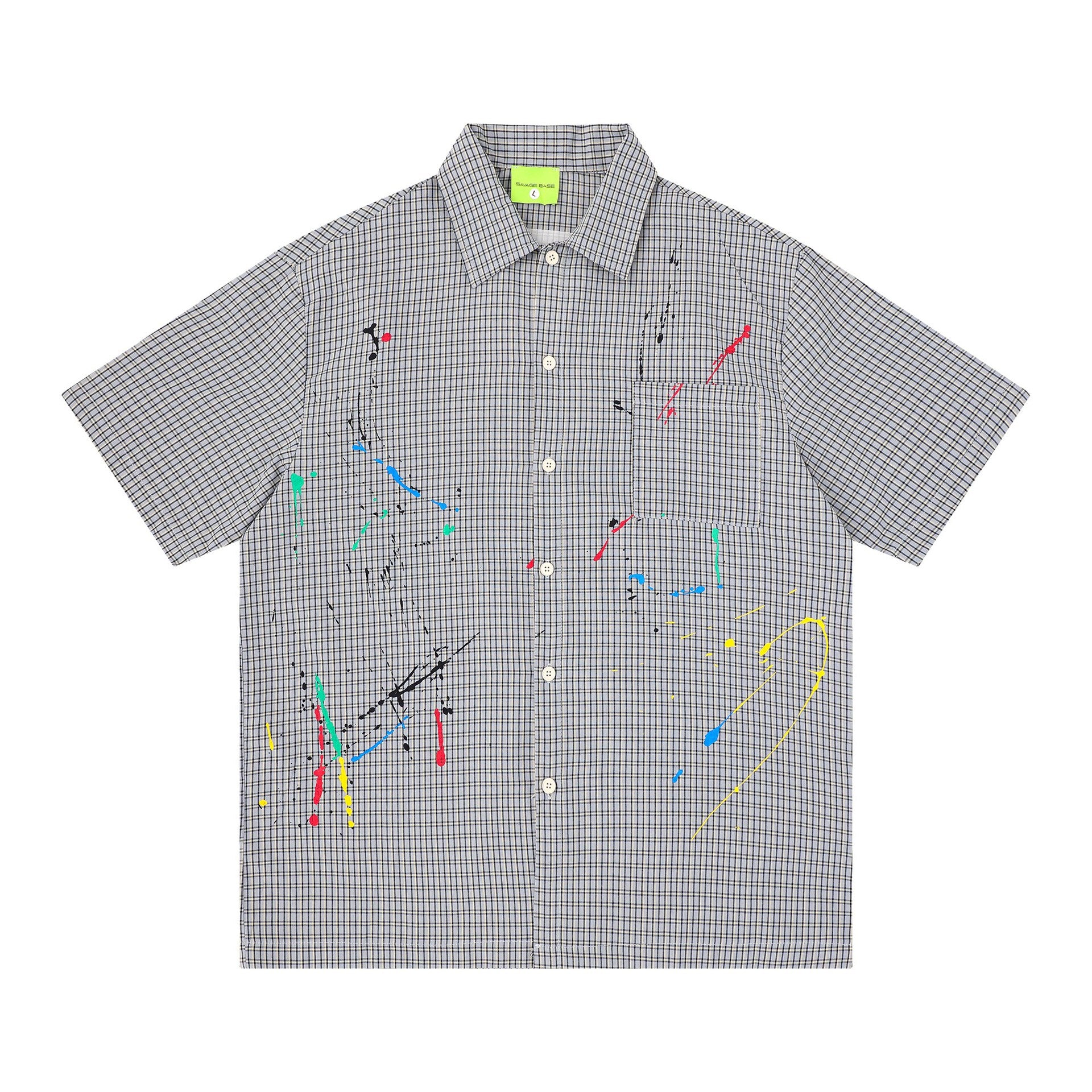 T-shirt brodé taches d'encre et points de couleur