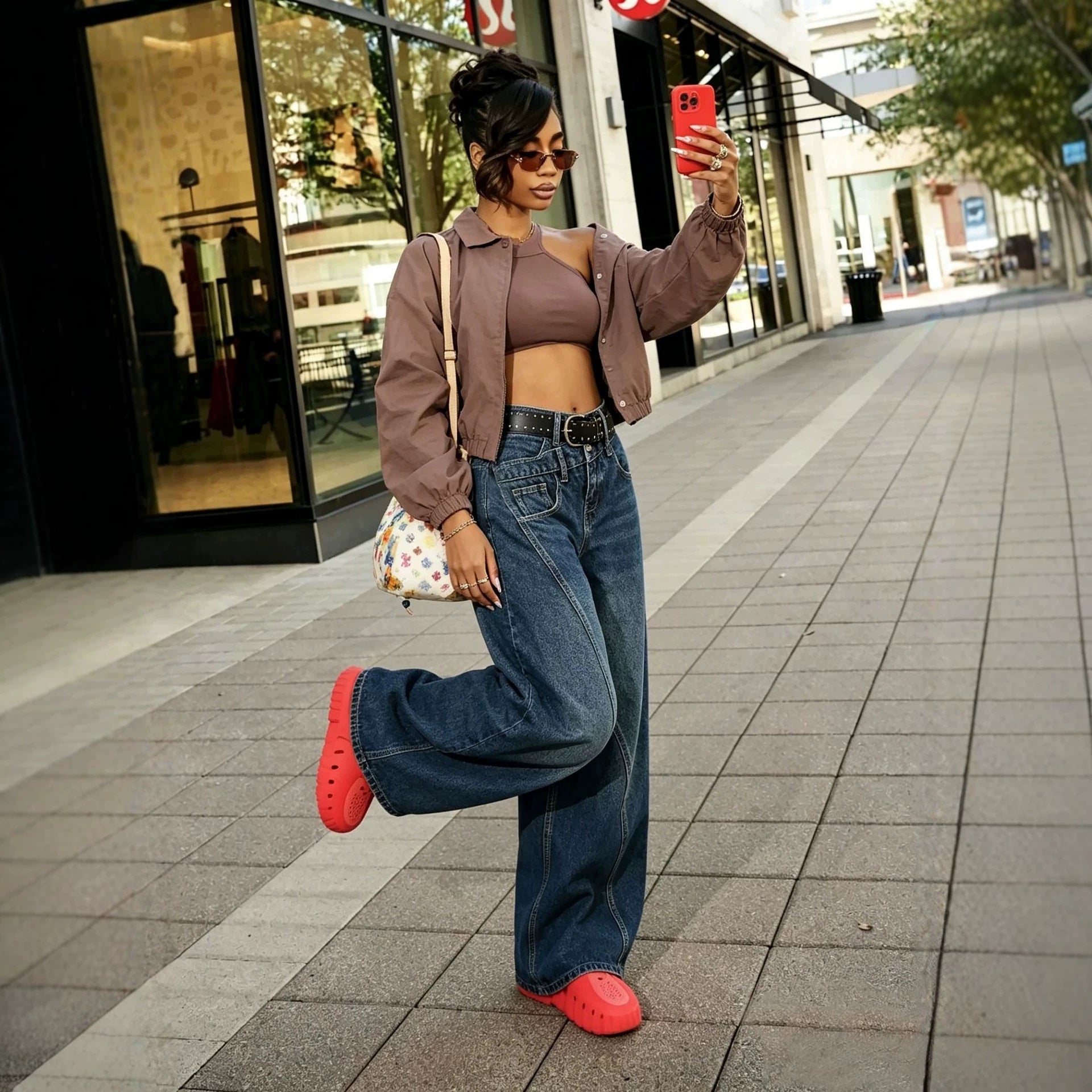 New Retro Irregular Deconstructed Knife-Edge Jeans
