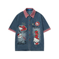 Cartoon fringed fabric embroidered short sleeves