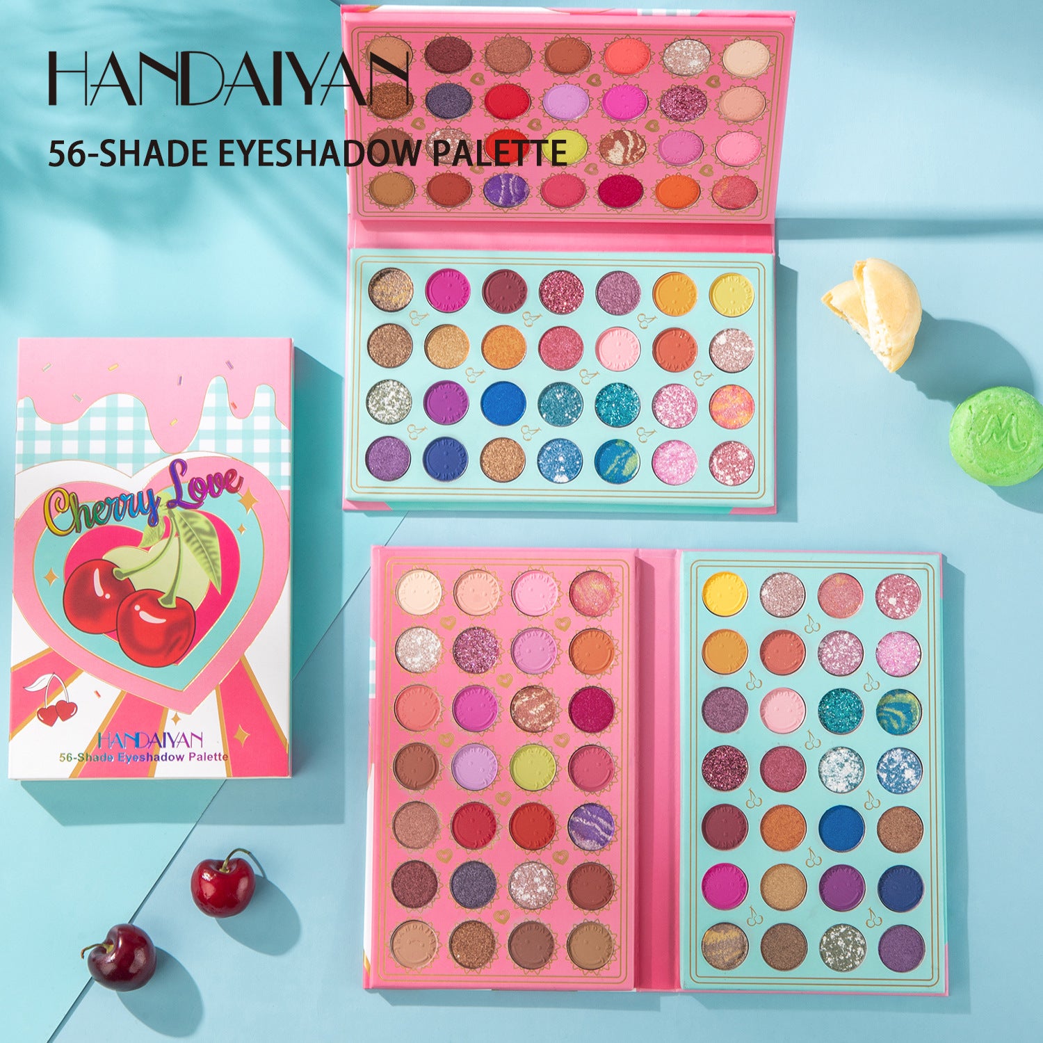 HANDAIYAN 56 Color Makeup Eyeshadow Palette Pearlescent Matte Sequins Eyeshadow Man Show Stage Makeup