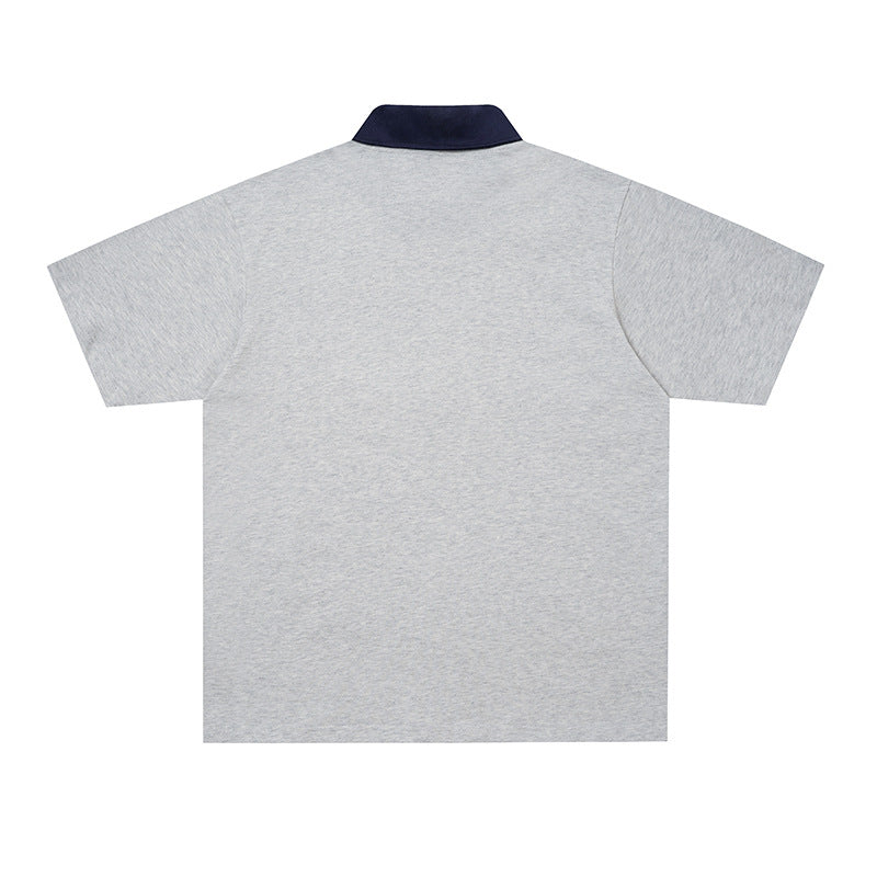 Collar badge short sleeved shirt