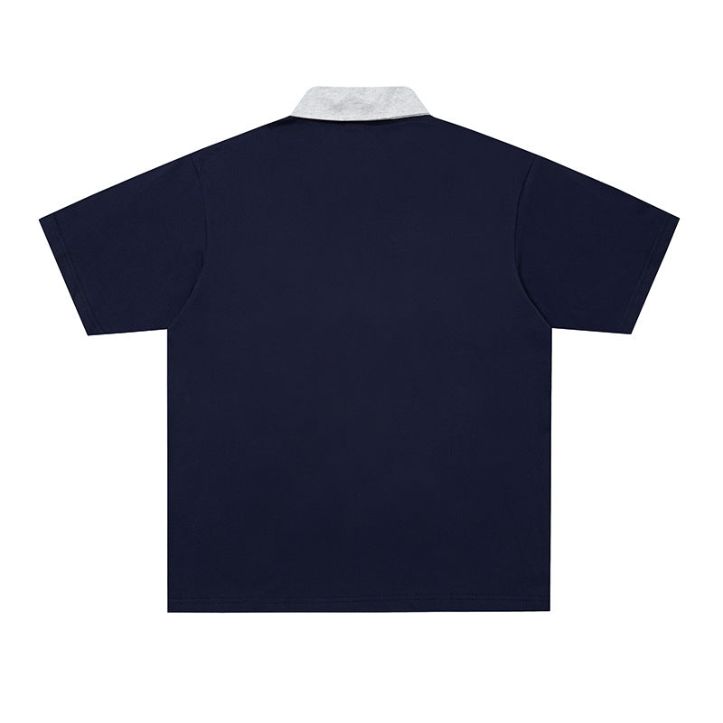 Collar badge short sleeved shirt