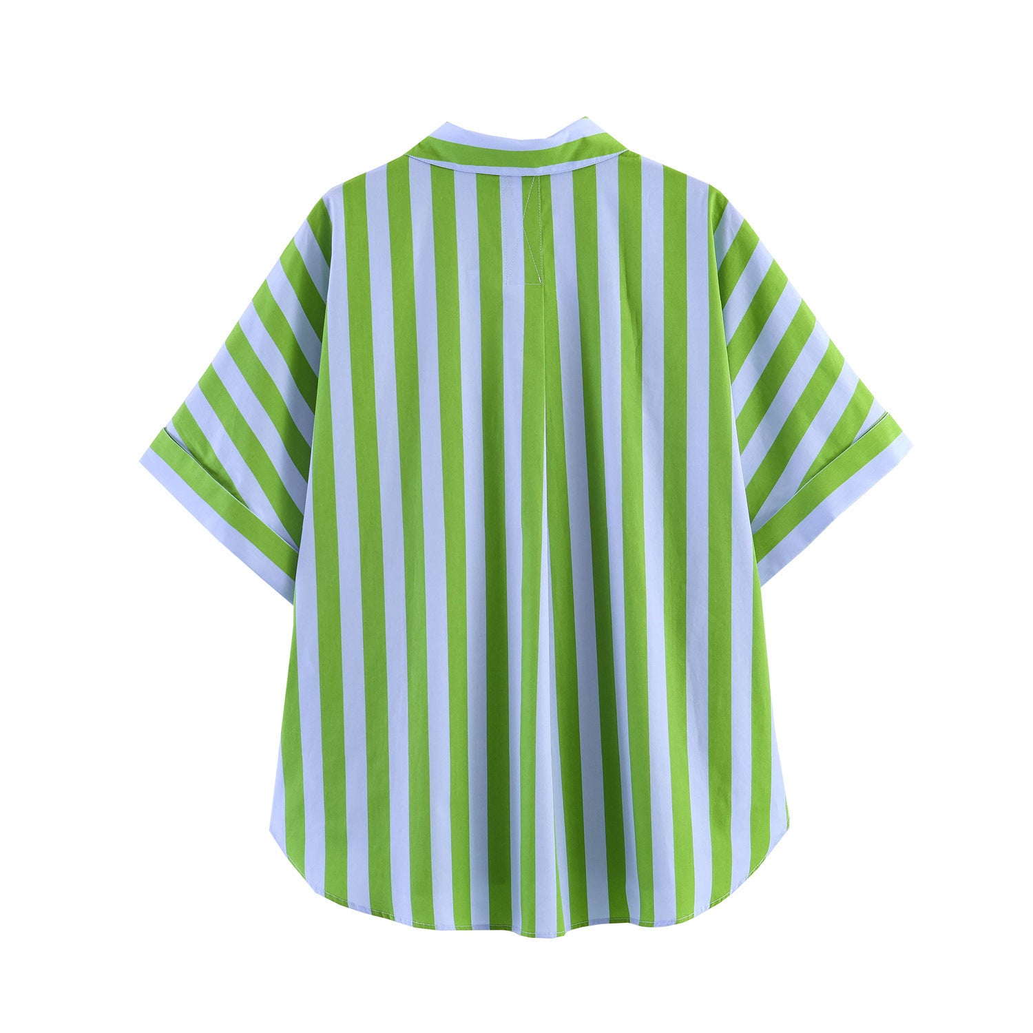 Striped women's casual top+shorts set