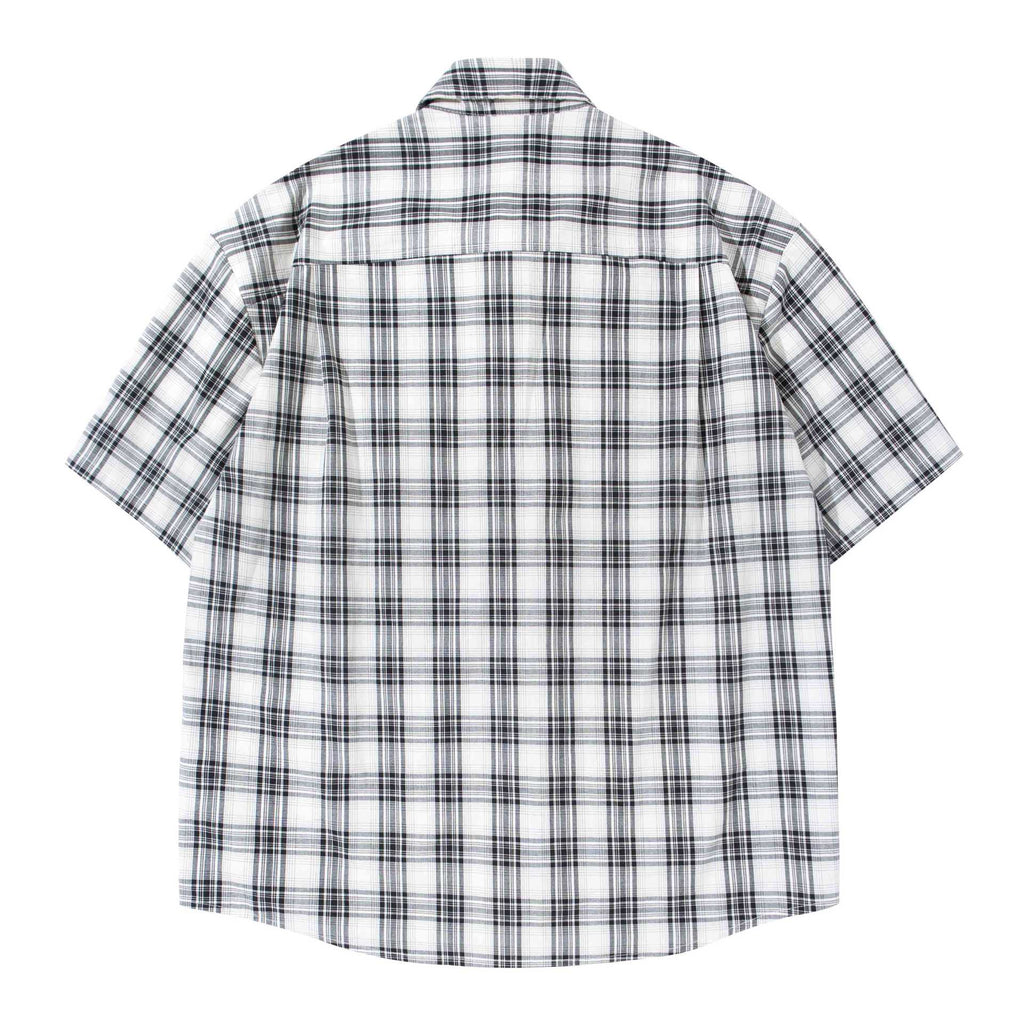 Double pocket plaid shirt T-shirt