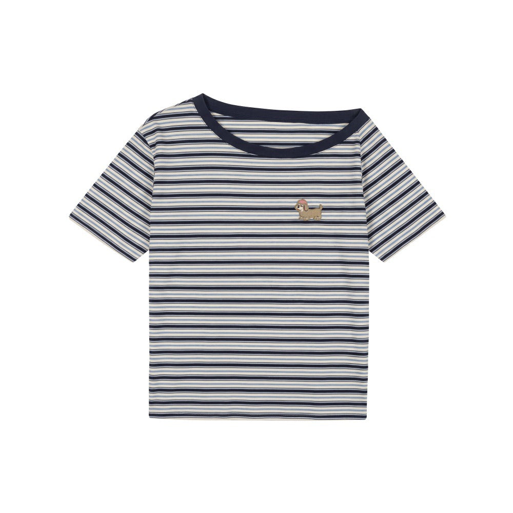 T-shirt coton pur épaule asymétrique slim femme