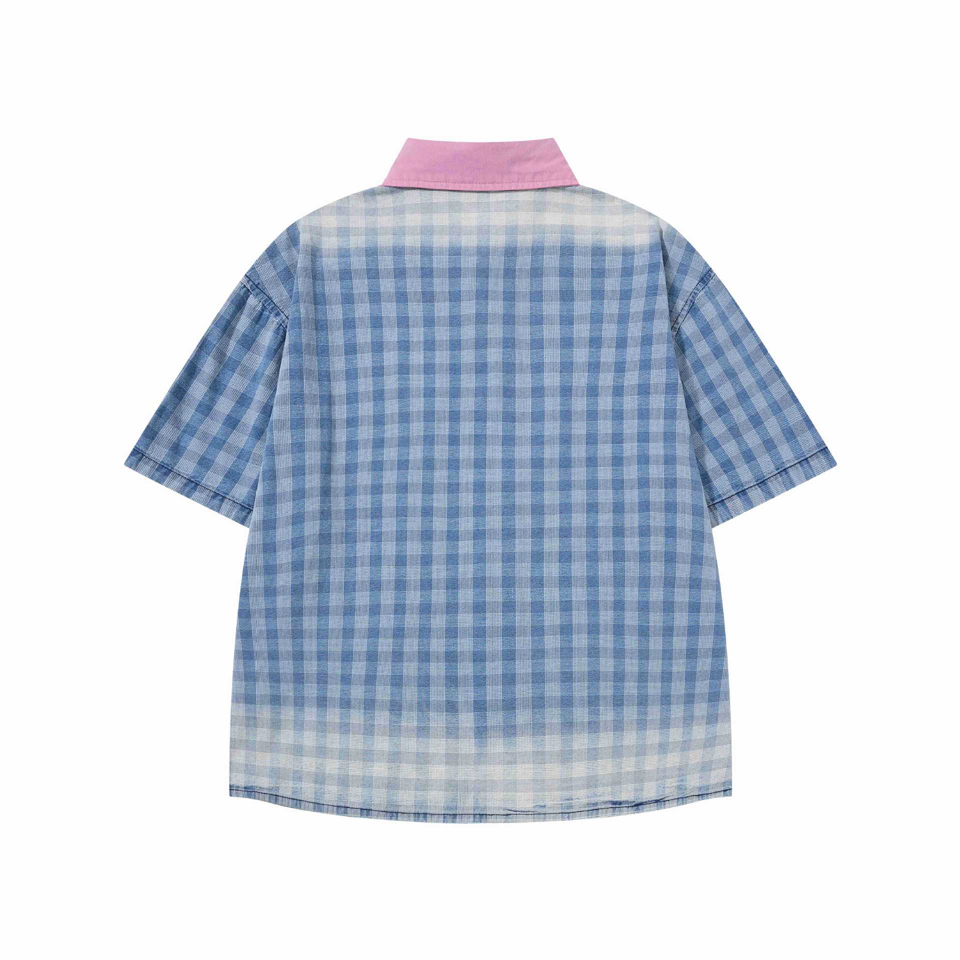 Sticky dog embroidery short sleeved shirt