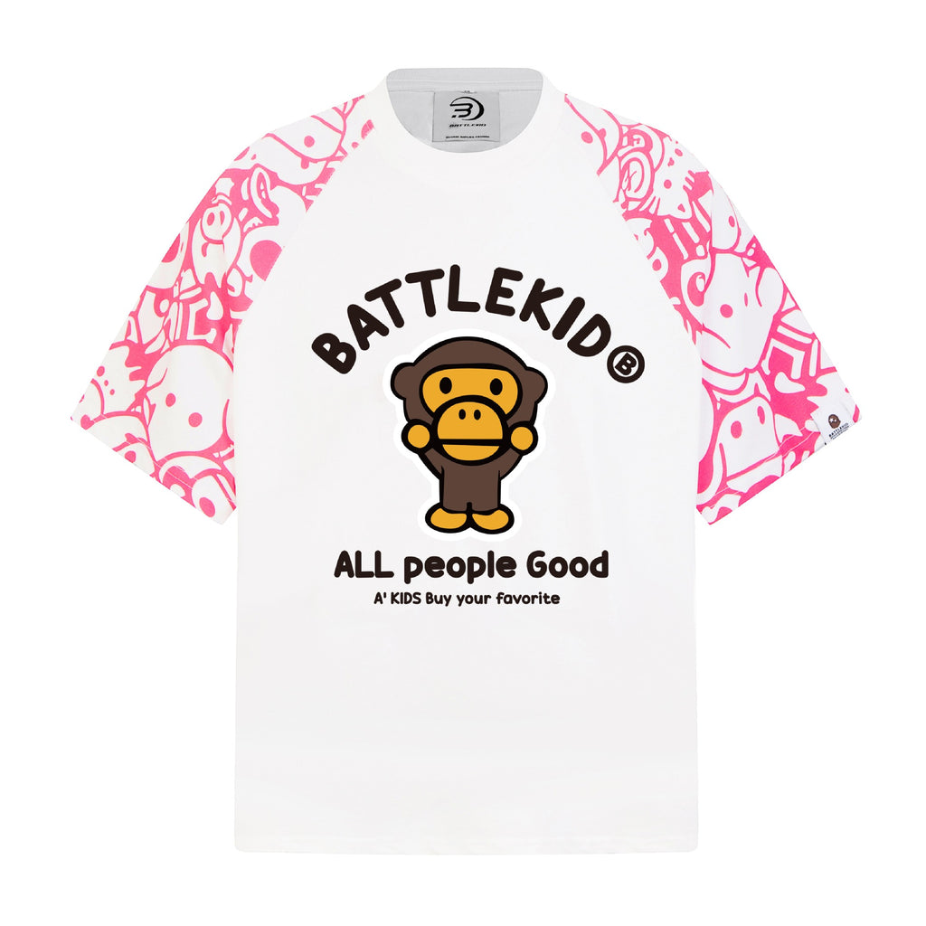 Cute Monkey Star Shoulder Short Sleeve