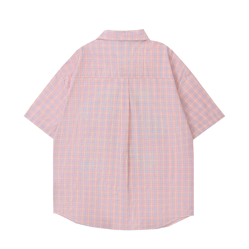 Cartoon animal embroidery short sleeved shirt