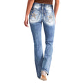 Star Embroidered Bootcut Jeans