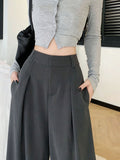 Straight leg high waisted trousers