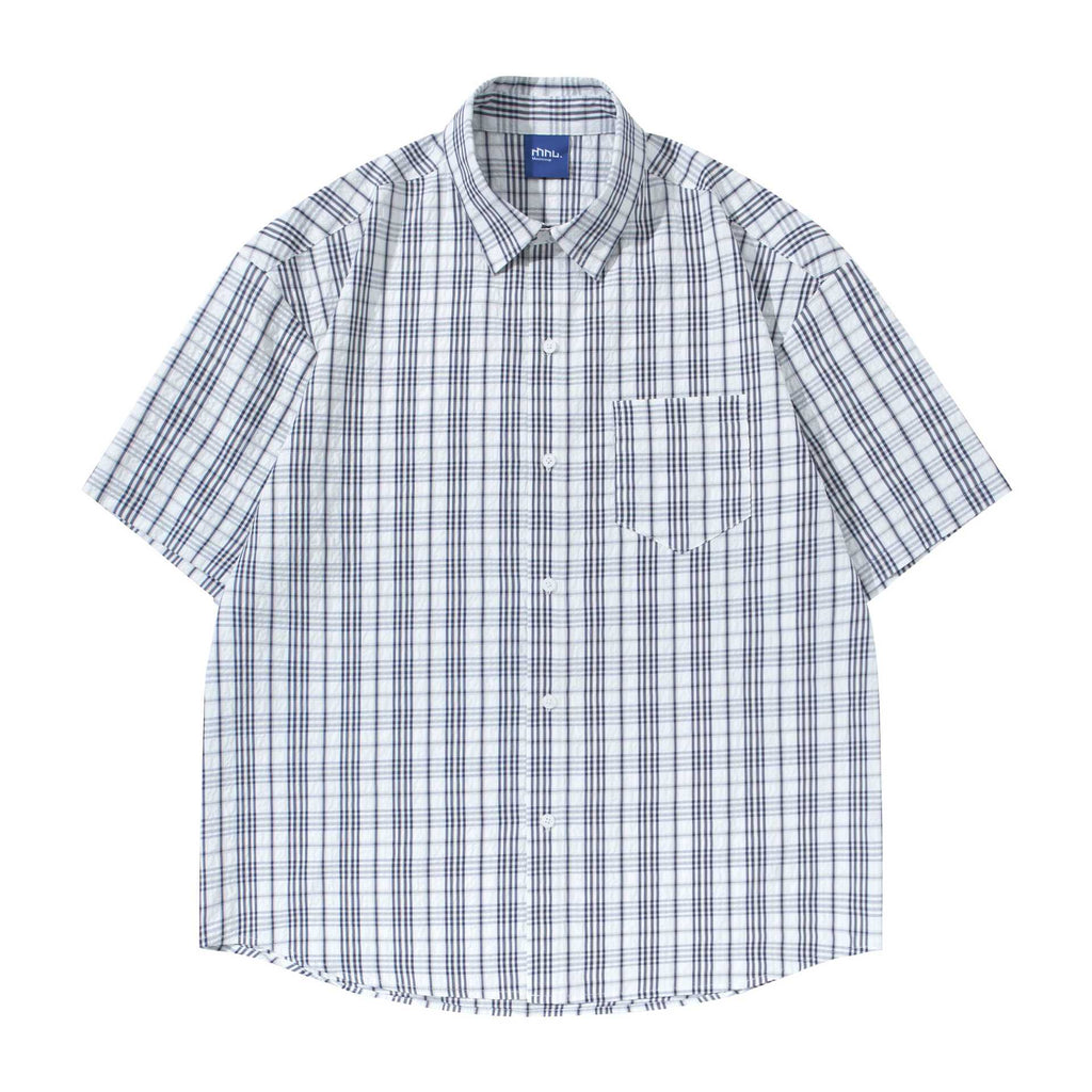 Texture plaid shirt T-shirt