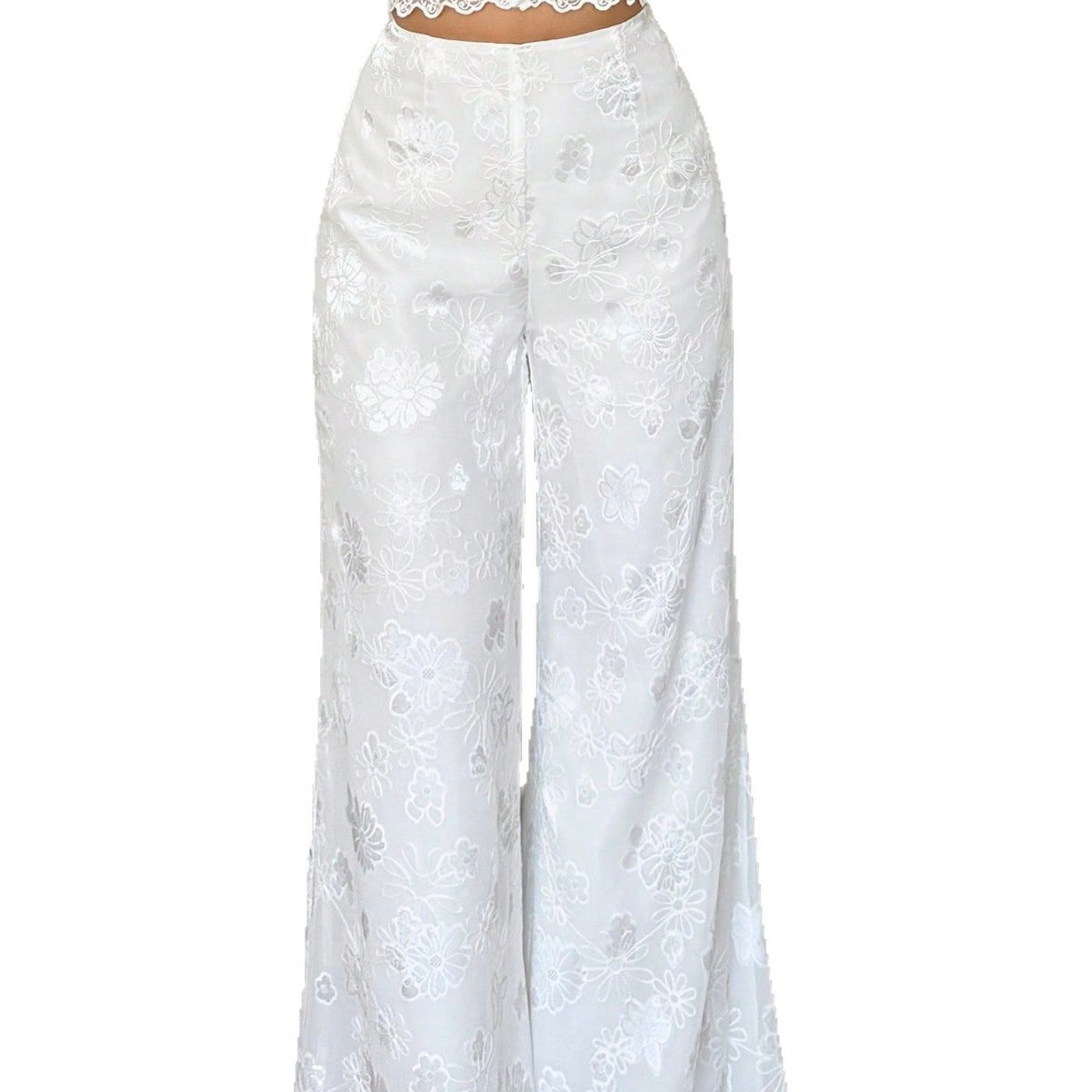 Pantalon large taille haute femme tendance