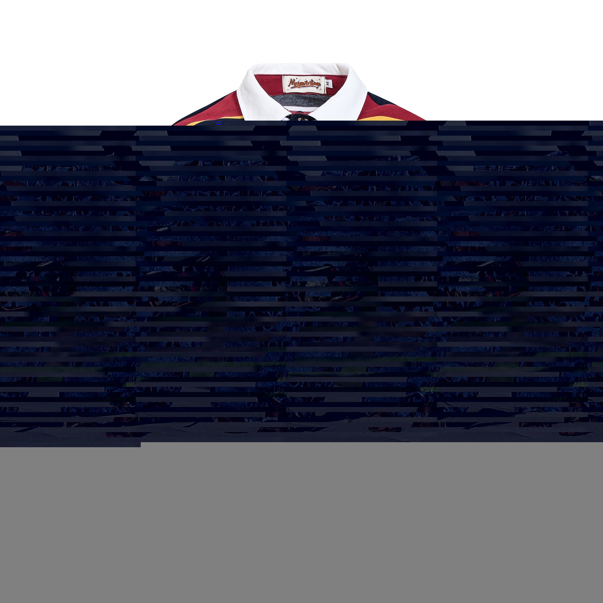 Emblem Embroidered Stripe Short Sleeve
