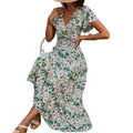 V-neck short sleeved dress for women