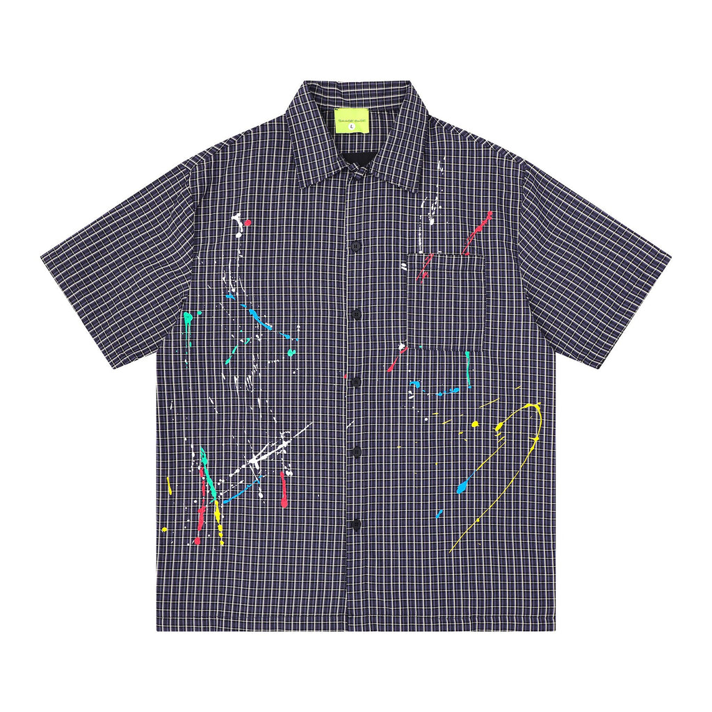 T-shirt brodé taches d'encre et points de couleur