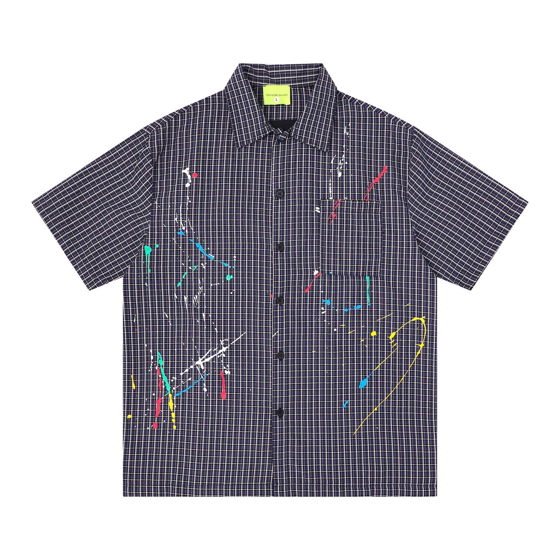 T-shirt brodé taches d'encre et points de couleur