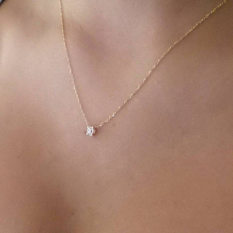 Shiny Zircon Invisible Transparent thin Line Simple choker Necklace women Jewelry collana Kolye Bijoux Collares collier femme