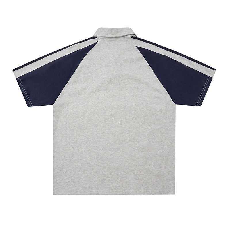 Knight badge embroidered short sleeved shirt