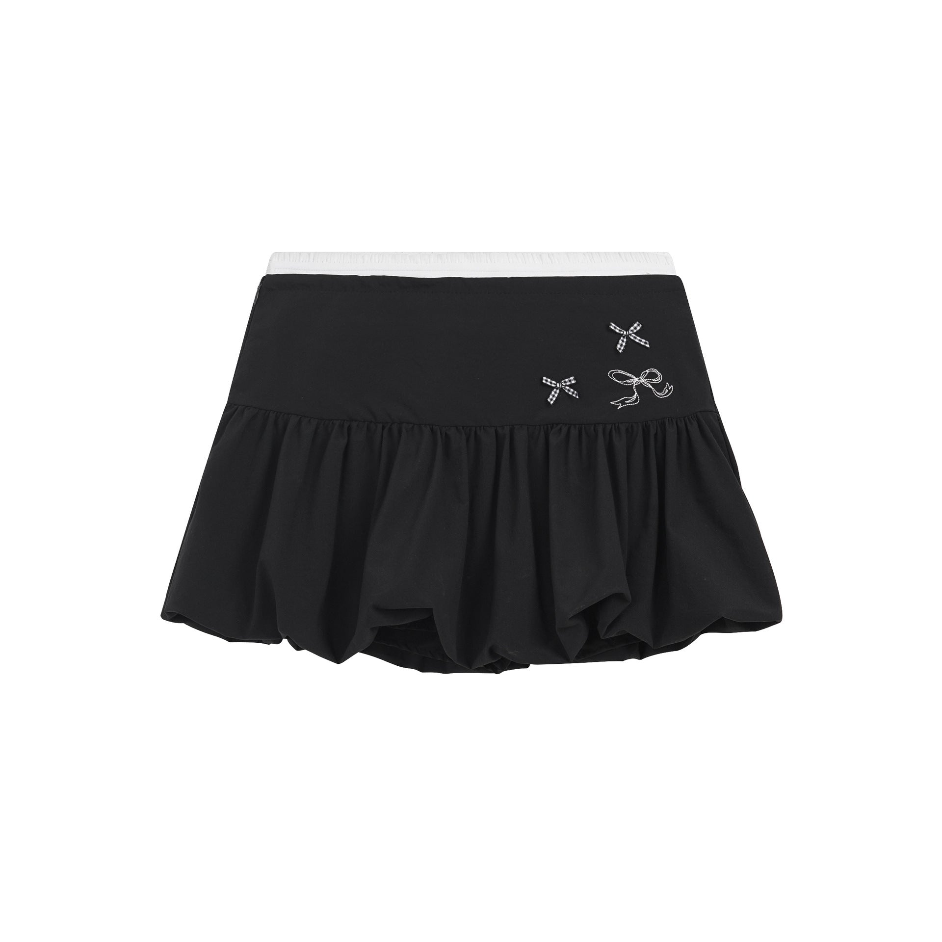 Melange Pleated Mini Skirt Women's High-Waisted Slimming Anti-Flash Skirt