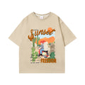 Desert motorcycle printed short sleeved shirt