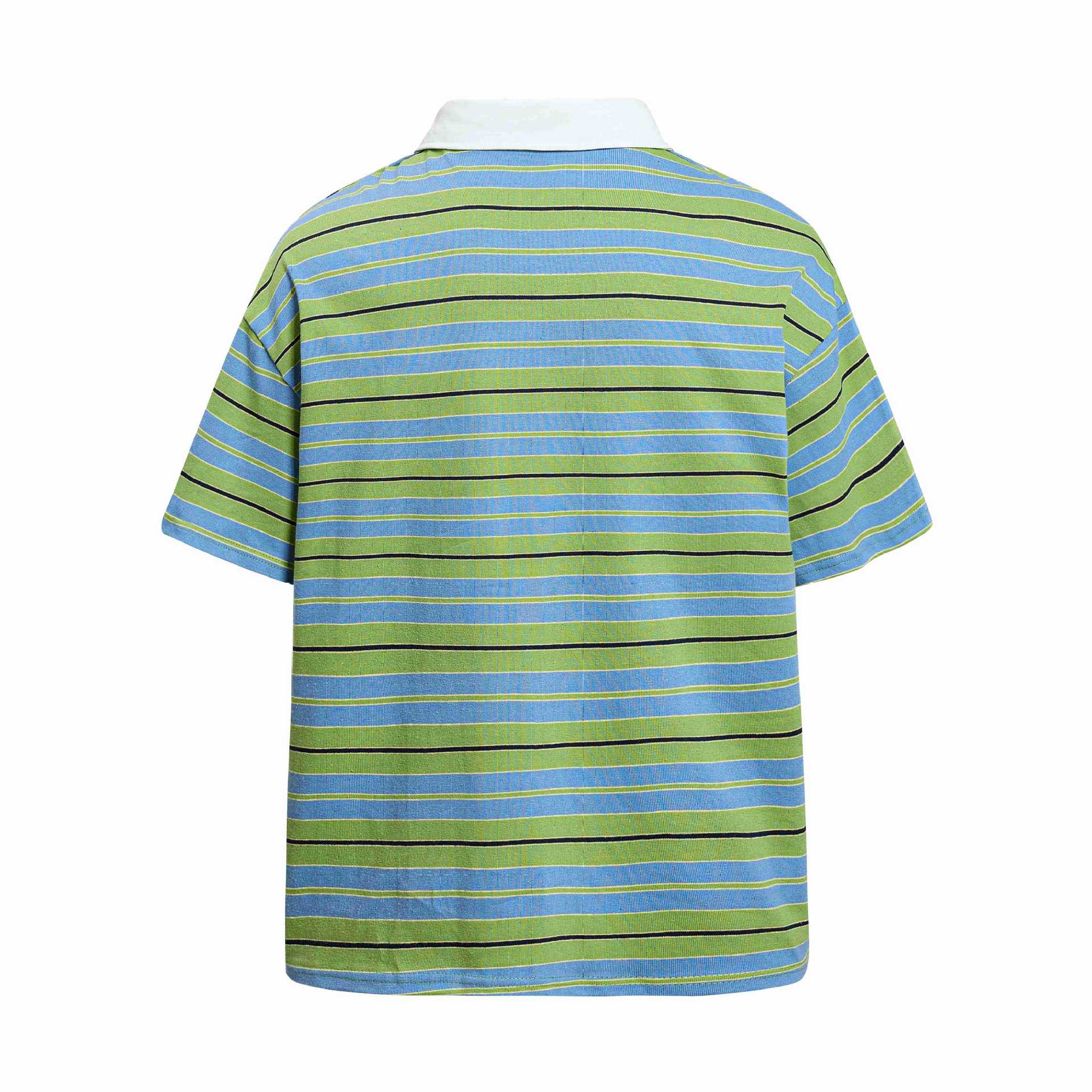 Daisy print striped short sleeved shirt