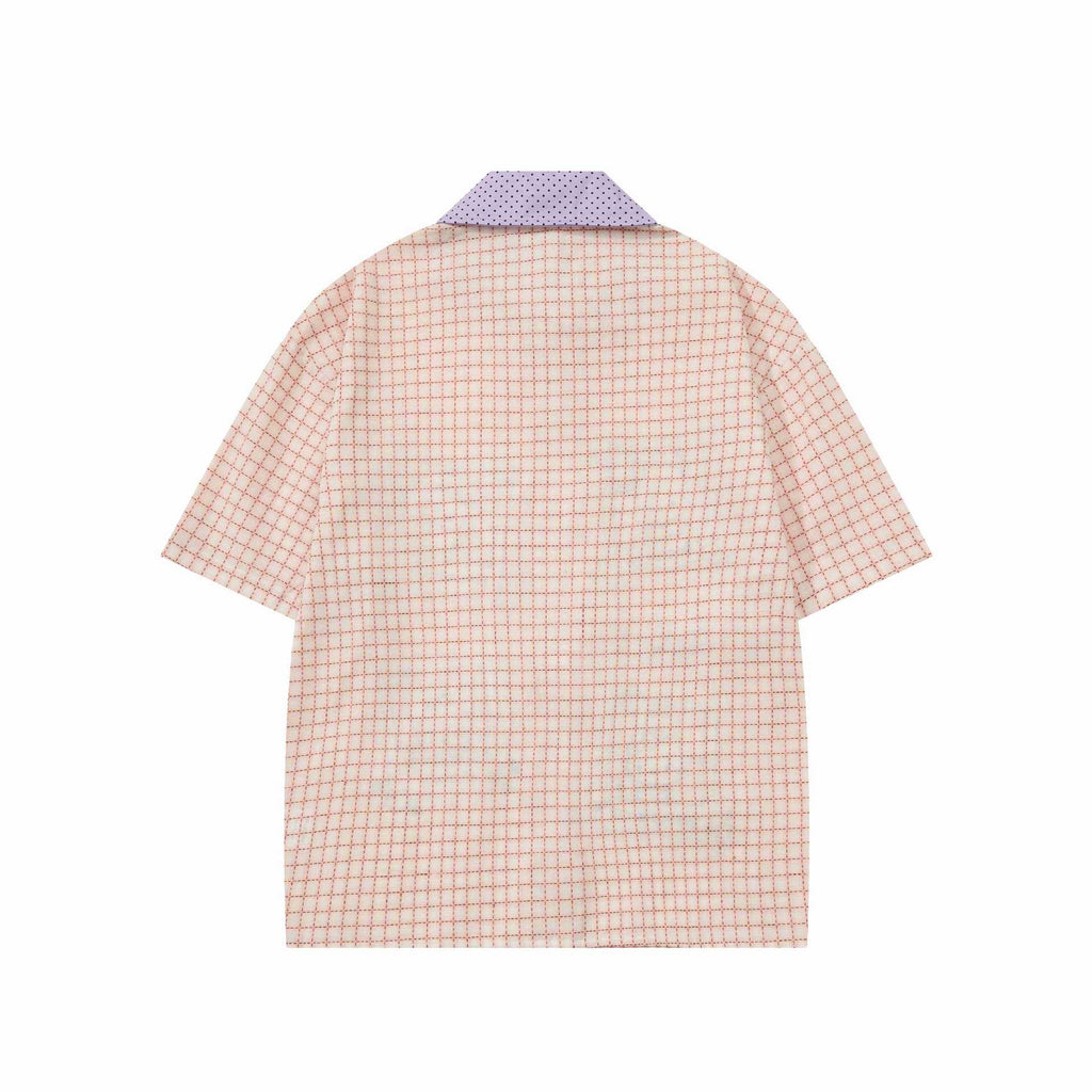 Cartoon themed embroidered short sleeved shirt