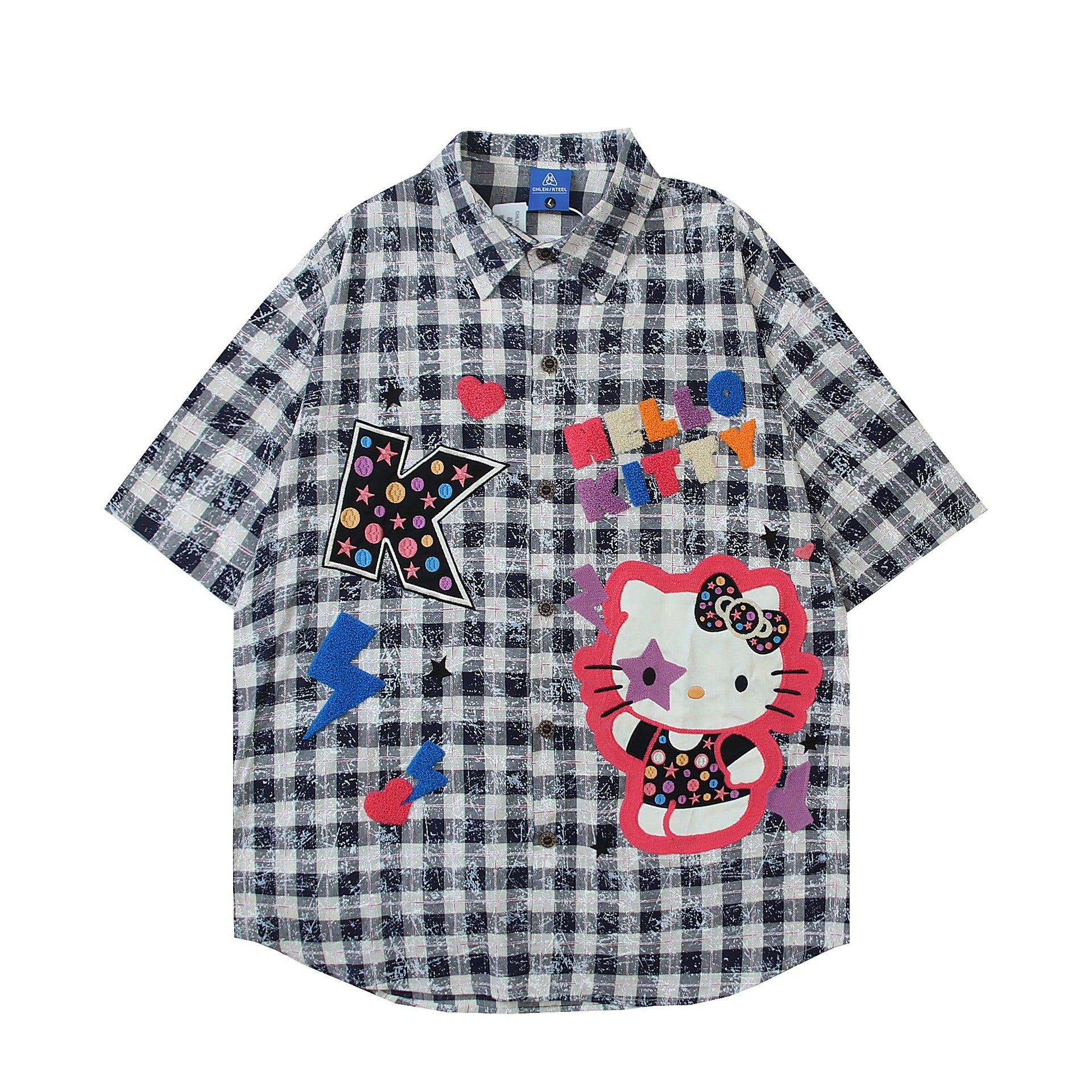 Towel embroidered letter short sleeved shirt