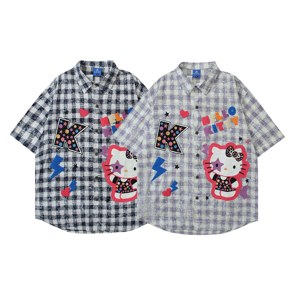 Towel embroidered letter short sleeved shirt