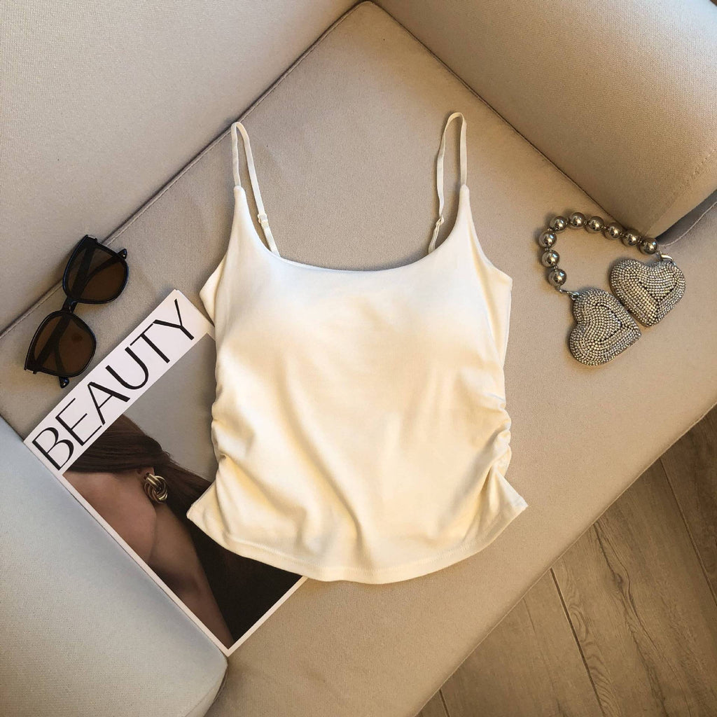 Vest with Padded Brapicy Girl Strap Top