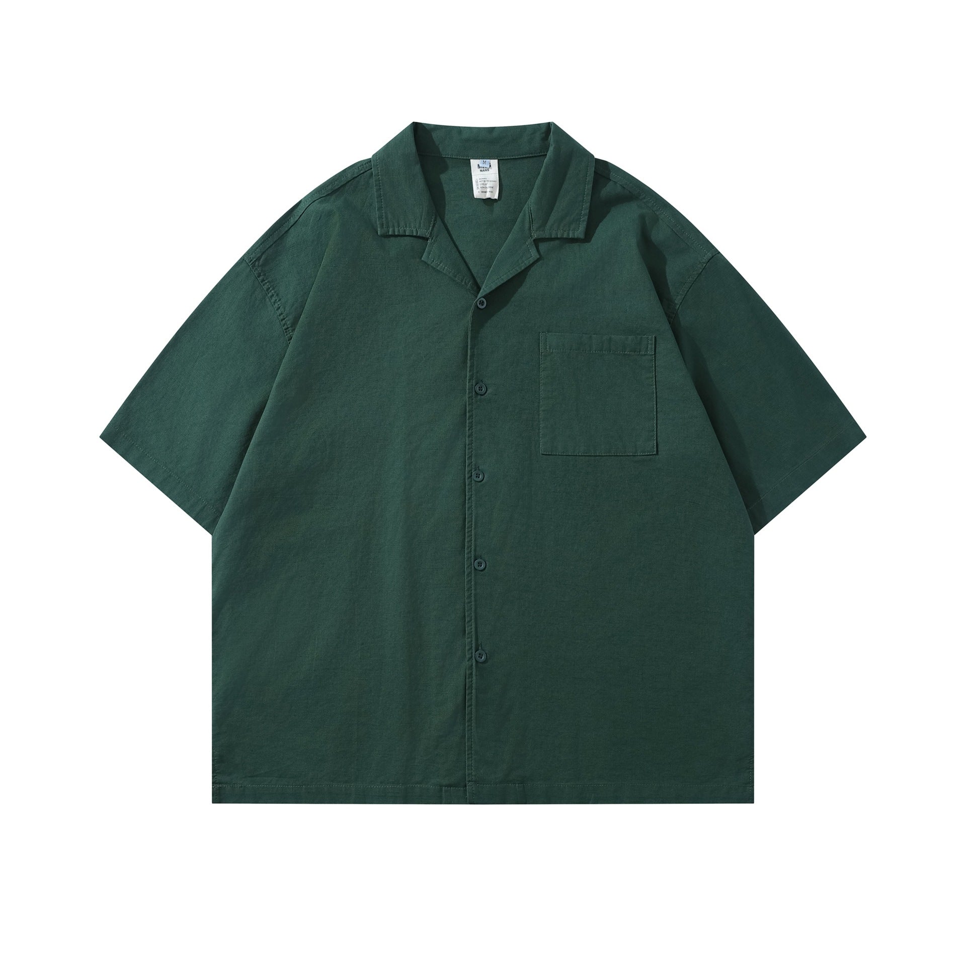 Double pocket solid color shirt T-shirt