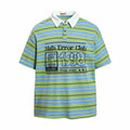 Daisy print striped short sleeved shirt