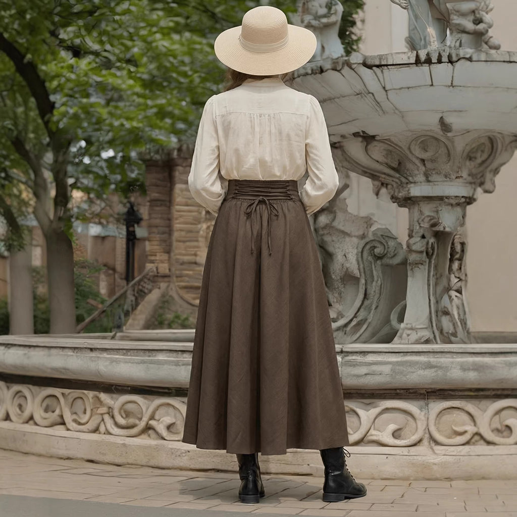 High waisted A-line slimming skirt