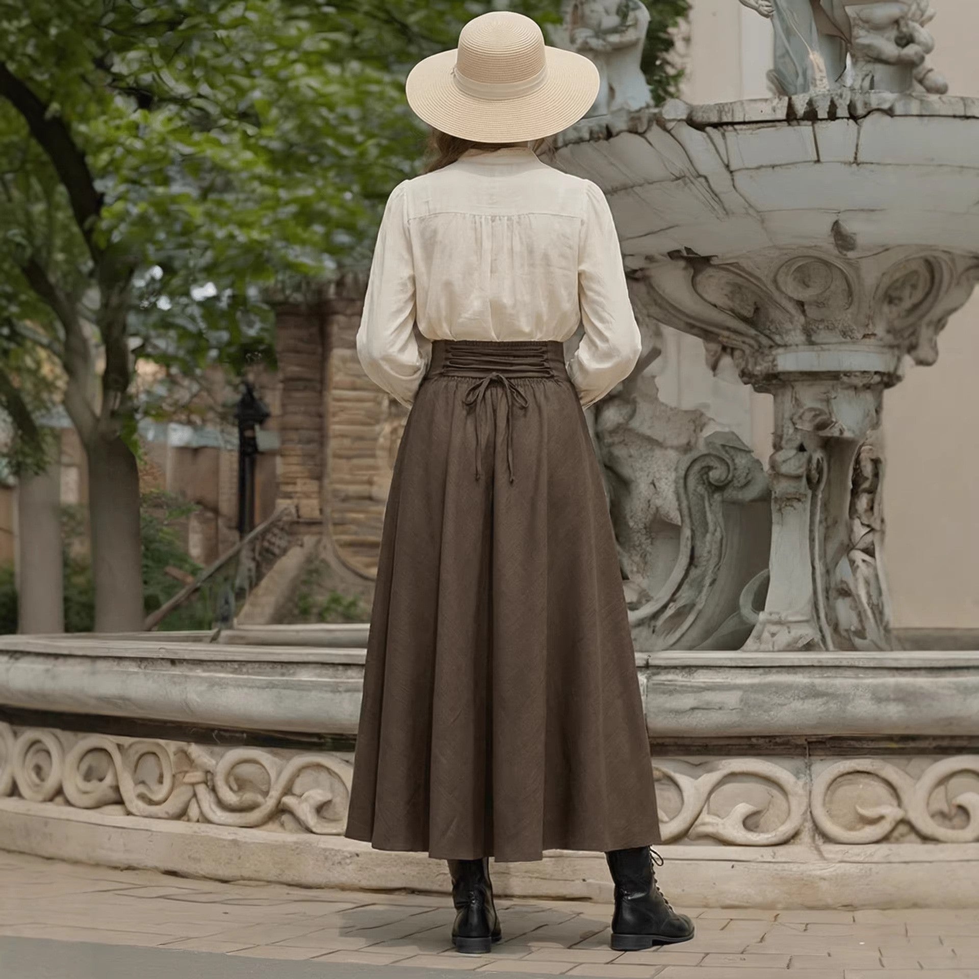 High waisted A-line slimming skirt