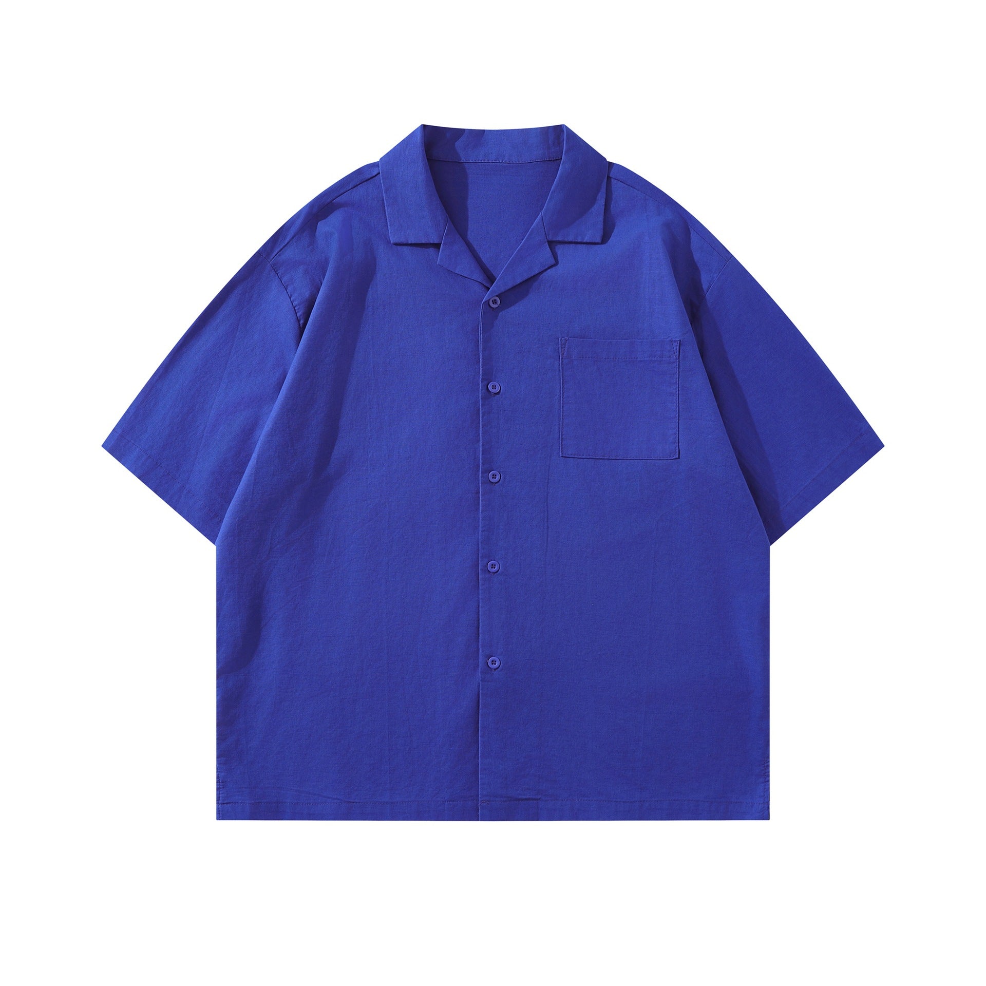 Double pocket solid color shirt T-shirt